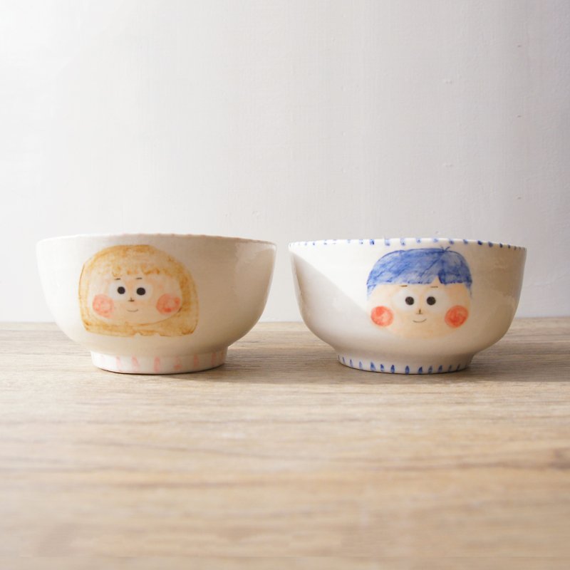【陶瓷碗】 瓷器碗 祝福碗 情侶碗 420ml - 碗 - 瓷 多色