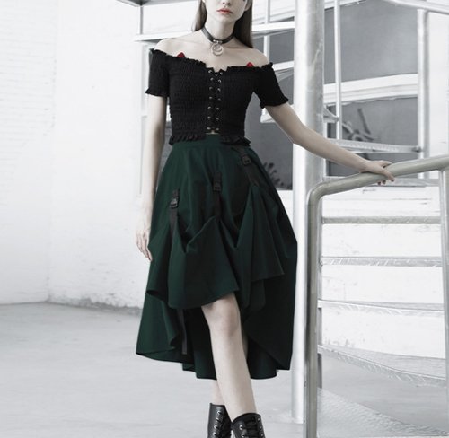 サイバーパンク星間ツーウェアロングスカート-マルチカラー