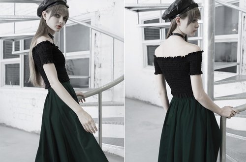 サイバーパンク星間ツーウェアロングスカート-マルチカラー