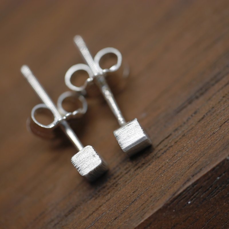 Silver box Stud Earrings - Earrings & Clip-ons - Sterling Silver Silver