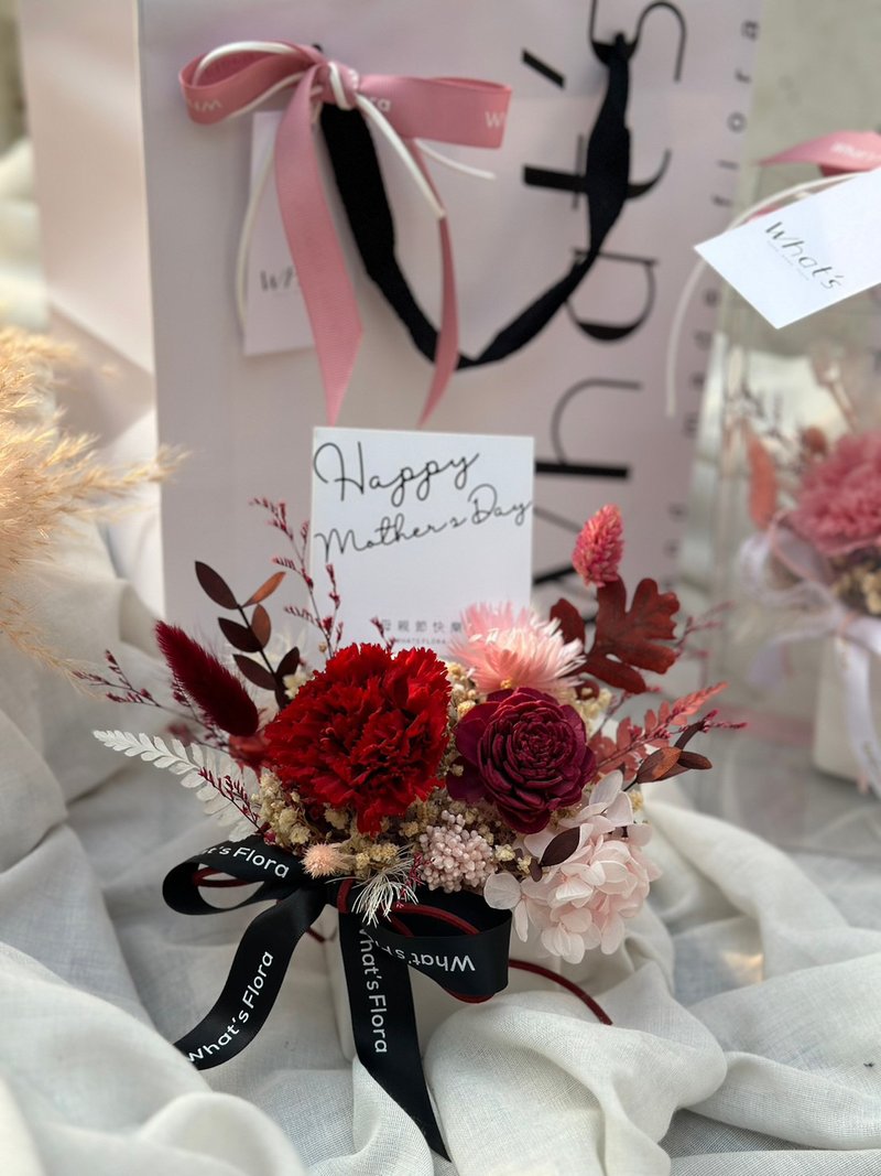 2023母親節禮物 康乃馨盆花 永生花香氛盆栽 雋永紅 - 擺飾/家飾品 - 植物．花 多色
