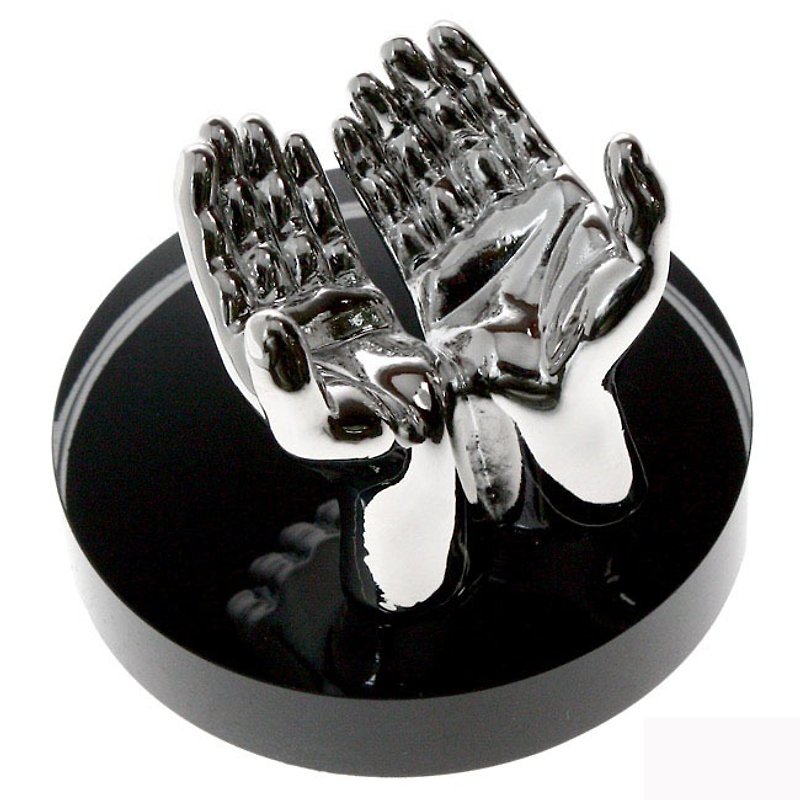 ARTEX Give me a hand with a pen stand bright Silver hands bis - กล่องใส่ปากกา - โลหะ สีเทา