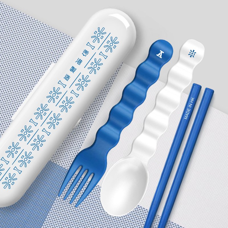 【100% Made In Hong Kong】CUTLERY SET - ช้อนส้อม - พลาสติก สีน้ำเงิน