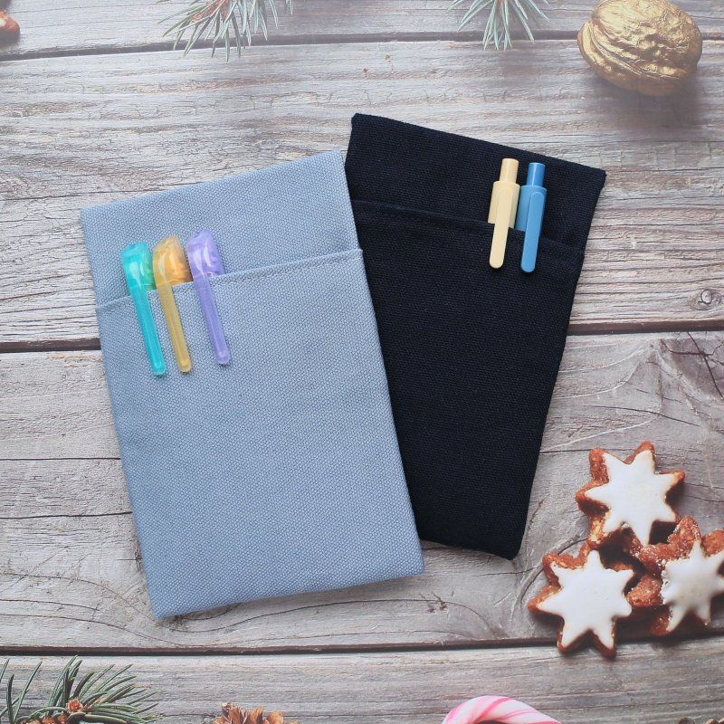 Blue plain color pencil case/Nurse/Physician/Pocket pencil case/Single layer pencil case - Pencil Cases - Cotton & Hemp Blue