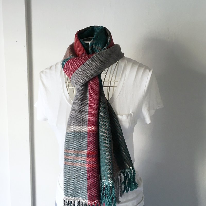 [Scarf] Green & Purple Mix 2 for unisex - Scarves - Wool Green