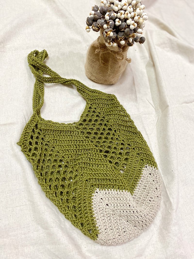 GooDay Quite Ramie Silk x Cotton Woven Bag/natural green - Handbags & Totes - Cotton & Hemp Khaki