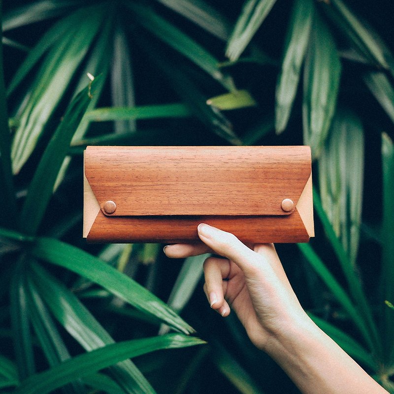 【TREETHER】 African Padauk Pencil Case - Pencil Cases - Wood Red