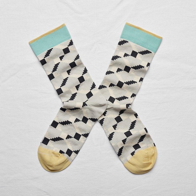 Ai Xue geometric maze - Socks - Cotton & Hemp 