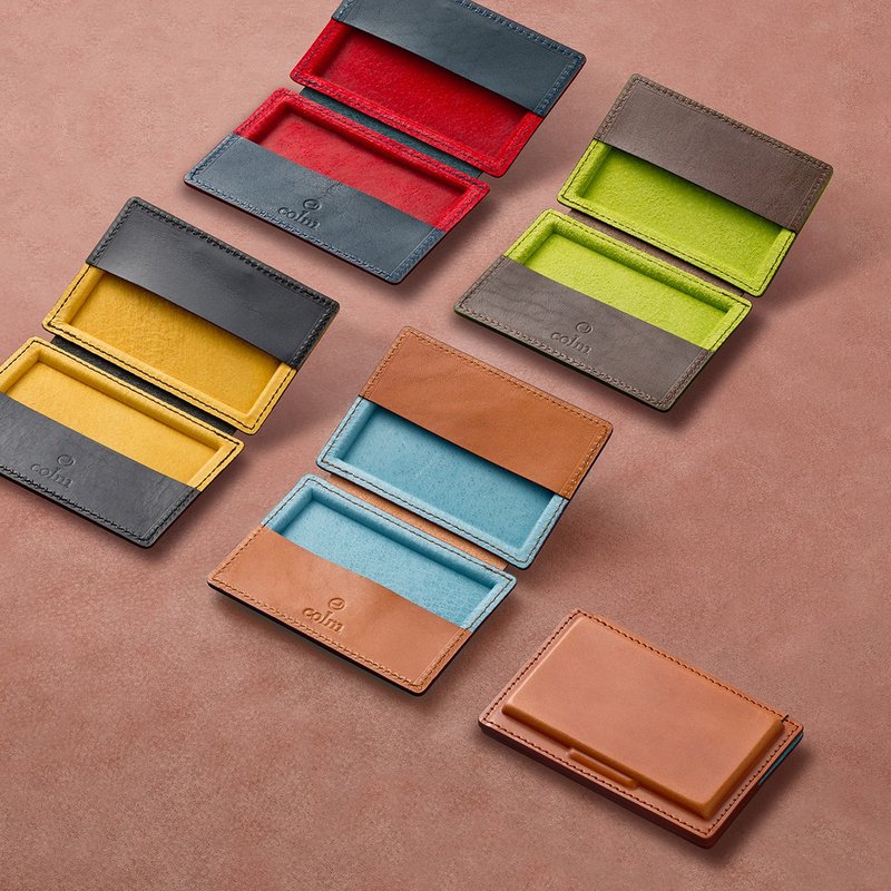 Card Cases Business Card Holder Card holders leather Credit card Cash cards Gift - ที่เก็บนามบัตร - หนังแท้ สีดำ