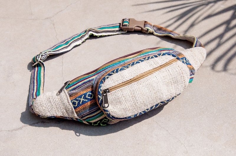 Carry-in pockets cotton and linen pockets hand-woven cloth side backpack cross-body bag chest carry-on bag shoulder bag - Africa - Messenger Bags & Sling Bags - Cotton & Hemp Multicolor