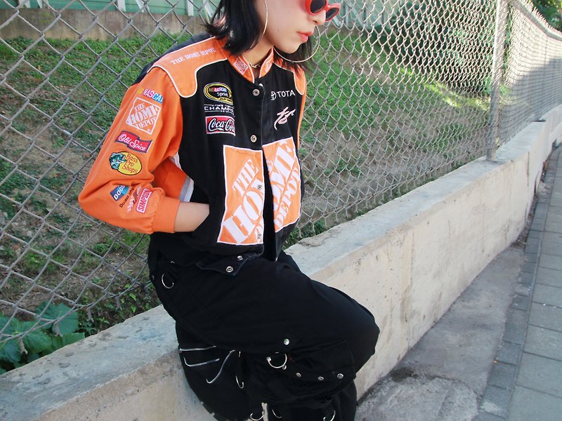 ///Fatty bone/// 90s JH DESIGN HOME DEPOT short version racing jacket - Women's Casual & Functional Jackets - Polyester 