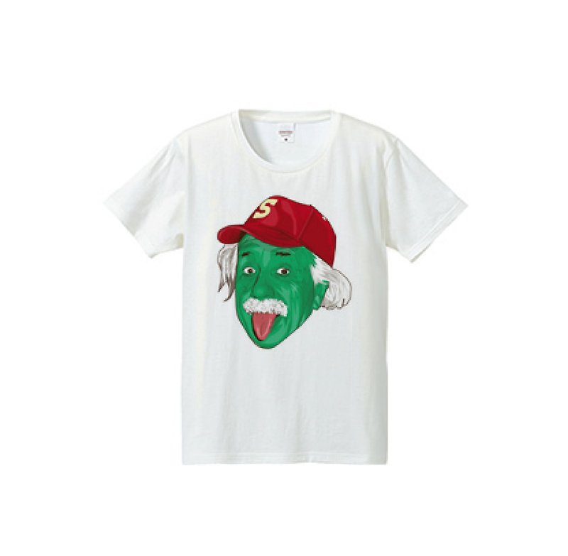 Einstein c (4.7oz T-shirt) - เสื้อฮู้ด - ผ้าฝ้าย/ผ้าลินิน สีเขียว