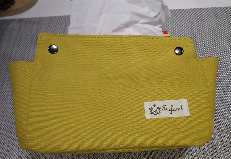 Eafami Asa cotton hand-made universal storage bag - rice spike yellow - Toiletry Bags & Pouches - Cotton & Hemp Yellow