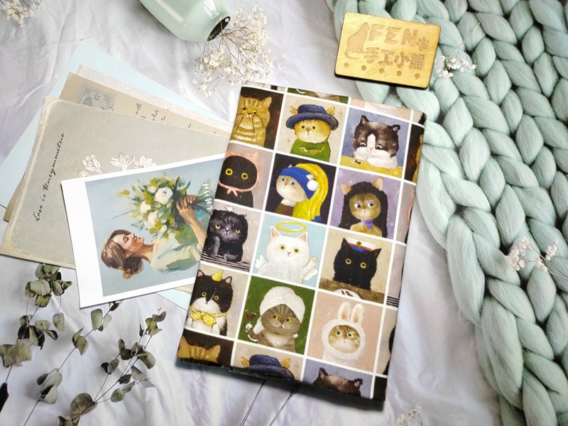 Cat Series - Designer Thin Cotton Cute Famous Painting Cat Portrait Cloth Book Cover - Cloth Book Cover Suitable for A5-25K - Book Covers - Cotton & Hemp 