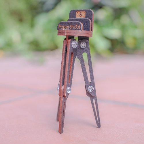 PaperShoot D.I.Y Wooden Tripod - for camera, phone and business card, gift