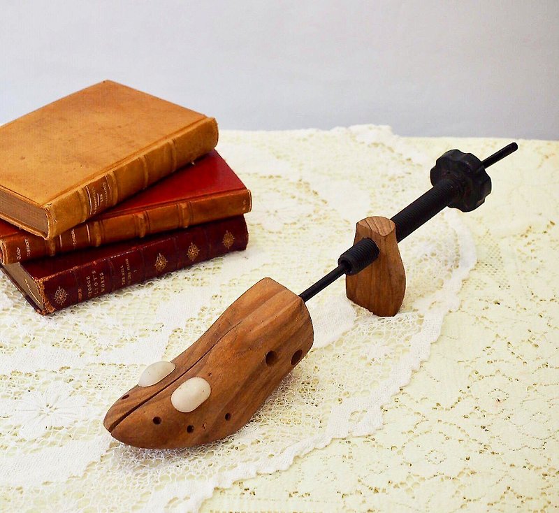 British antique wooden shoe - ของวางตกแต่ง - ไม้ 