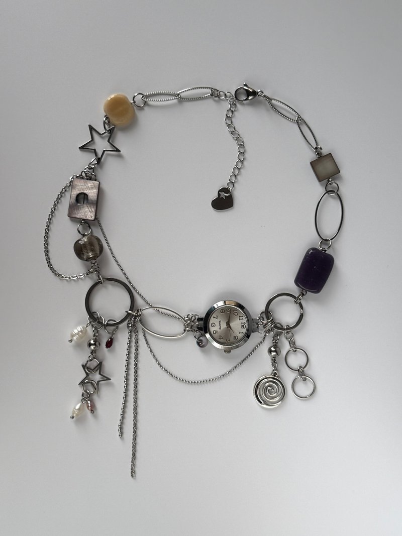 Handmade Watch Necklace - Witch Watch - 項鍊 - 其他材質 灰色