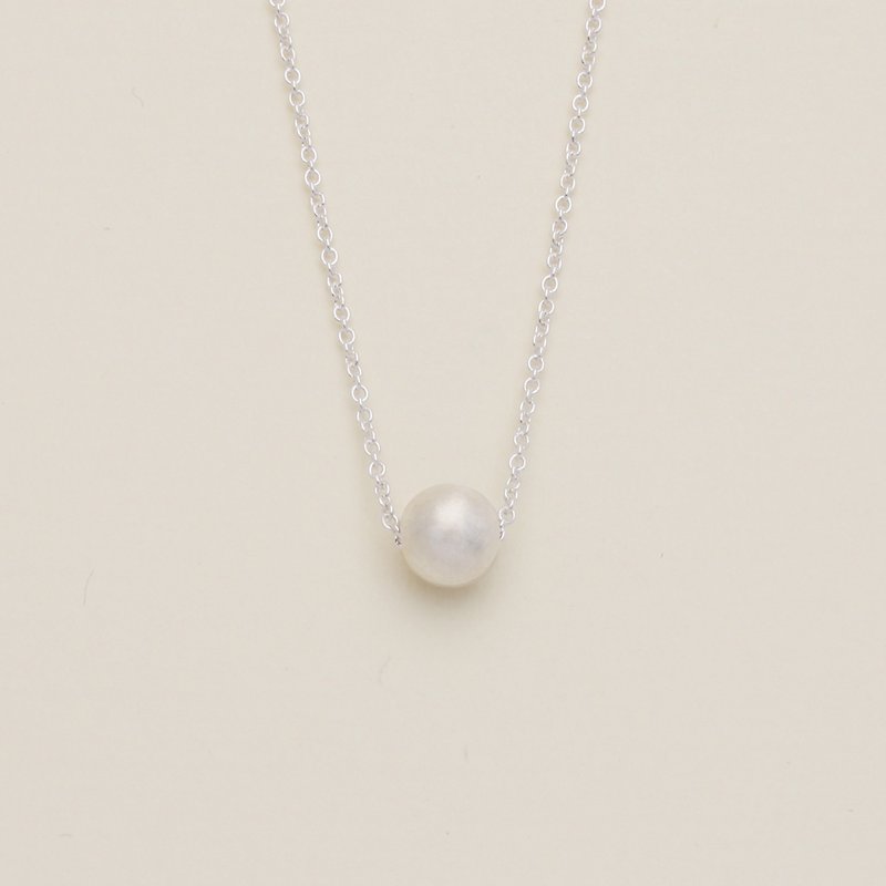 Silver Pearl Necklace - สร้อยคอ - เงินแท้ สีเงิน