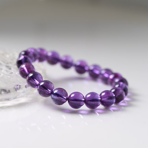 蓋亞珠寶原創手作 純天然珍藏級烏拉圭紫水晶手鏈干淨透亮幾乎完美助學業旺財轉運