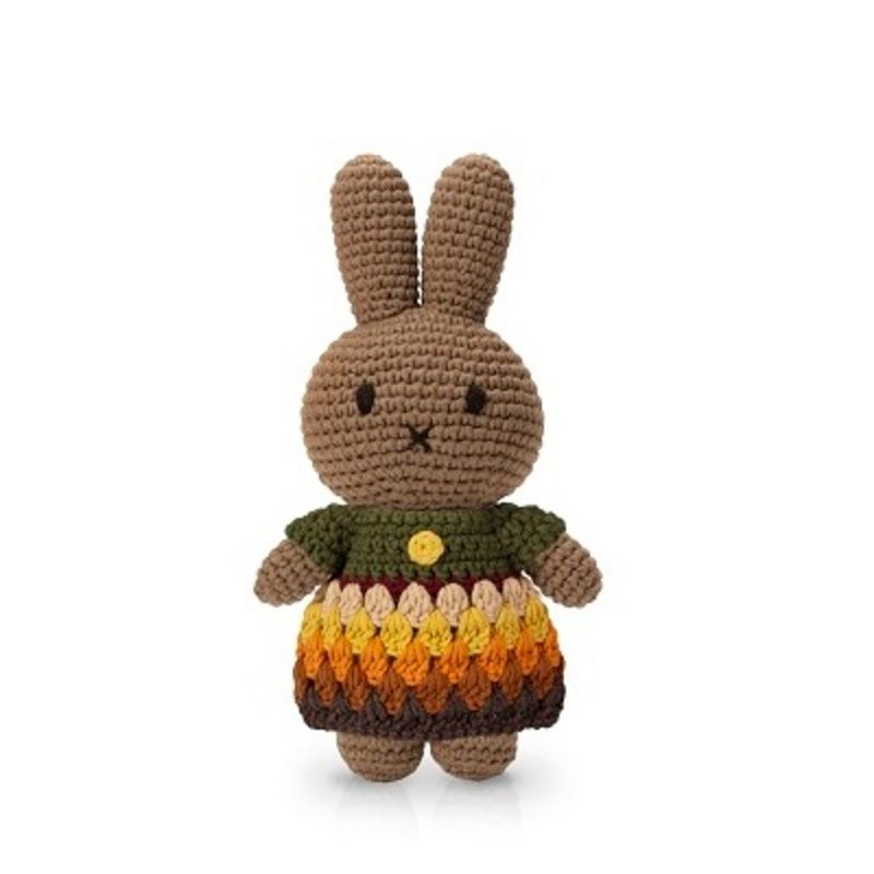 手工製melanie兔【鮮艷彩虹裙】 - 寶寶/兒童玩具/玩偶 - 棉．麻 多色