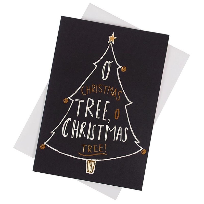 Black Christmas Tree Christmas Card【Hallmark-Card Christmas Series】 - Cards & Postcards - Paper Black