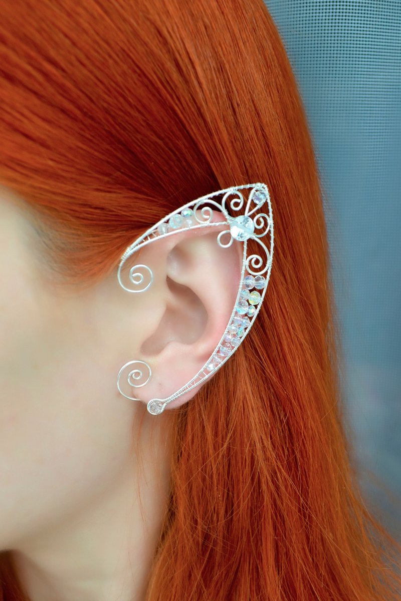 Elf ear cuffs no piercing, elf ears - ต่างหู - ทองแดงทองเหลือง สีเงิน