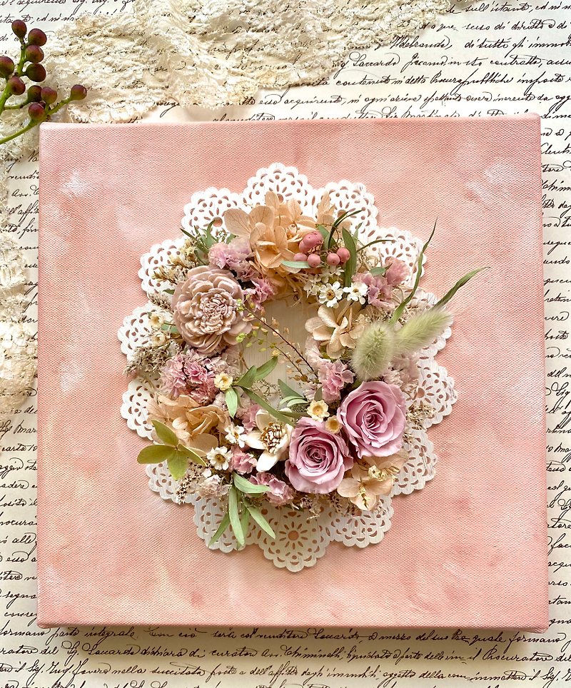 Masako Season Romantic Frame Dry Flower Mix Preserved Flower Limited Edition - Dried Flowers & Bouquets - Plants & Flowers Pink