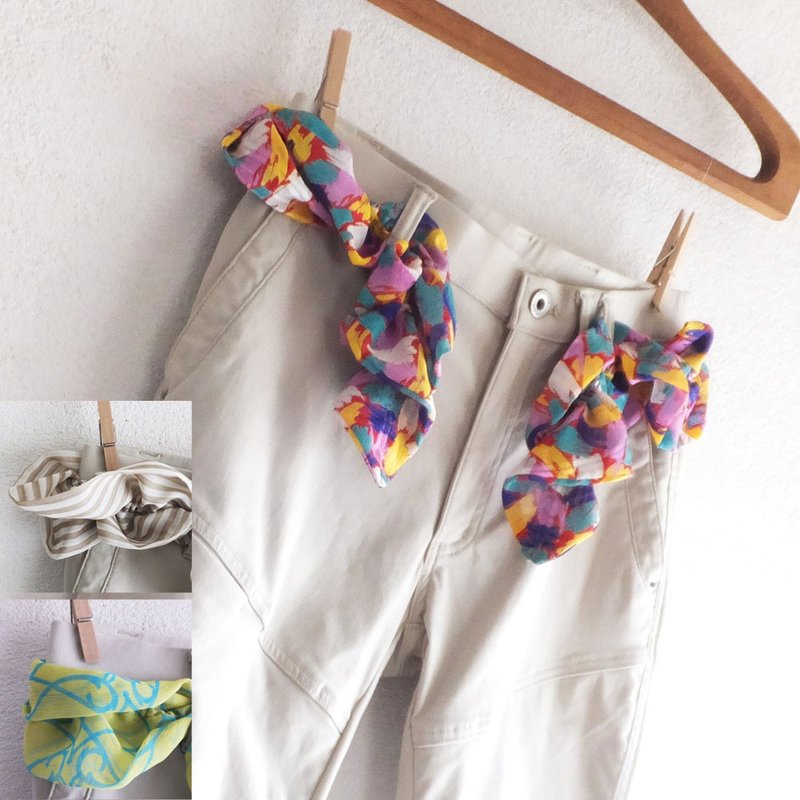 Retro-pattern　Scarf belt - เข็มขัด - เส้นใยสังเคราะห์ หลากหลายสี