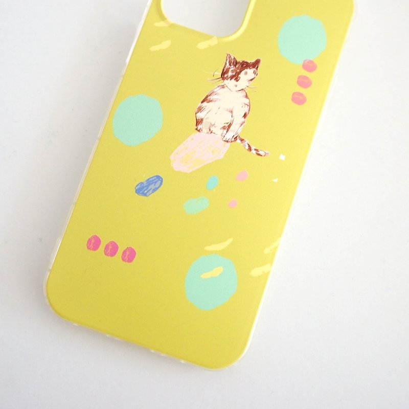 街貓日記 餅乾虎斑小貓 質感印花手機軟殼 iphone case - 手機殼/手機套 - 橡膠 黃色