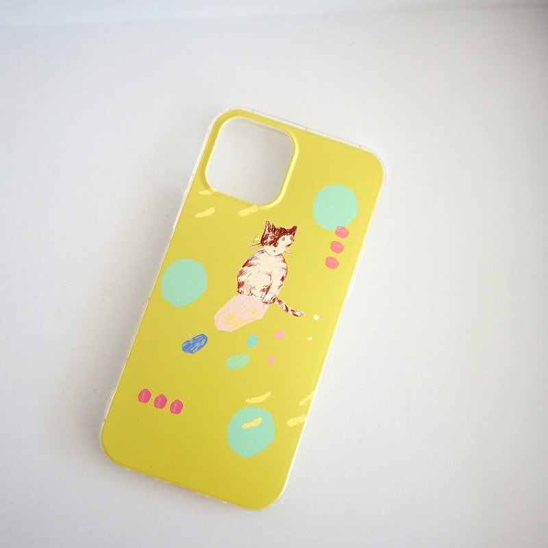 街猫日記 クッキーキジトラ子猫 質感プリントスマホソフトケース iPhoneケース - スマホケース・カバー - ゴム イエロー
