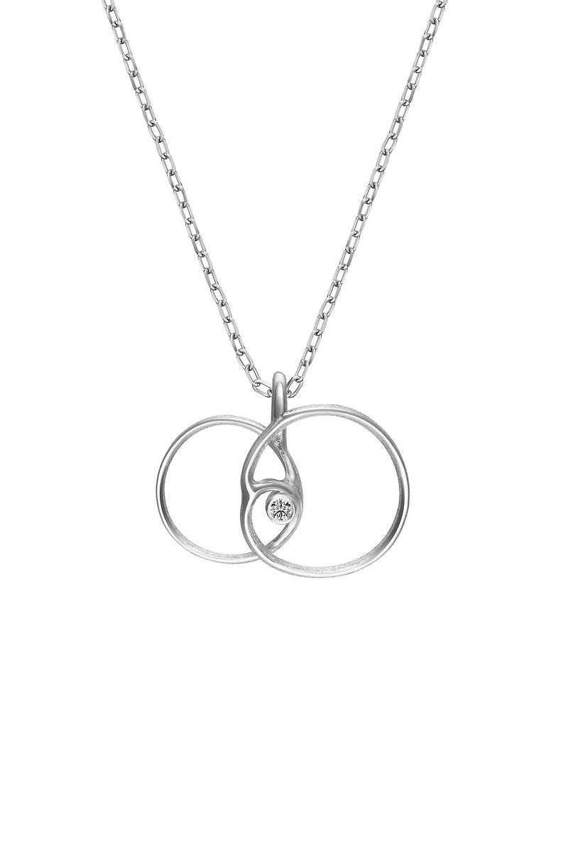 Dancing Lines - orchid 925 silver pendant - สร้อยคอ - เงิน สีเงิน