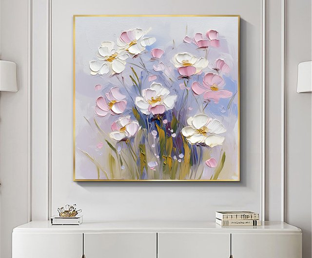 油絵 花 楽天市場】「はな」（赤とピンクのはな）柿田治 楽天ランキング1位