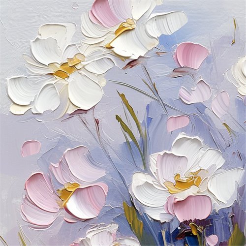 花言葉手描きの花の装飾画の質感抽象画レストランリビングルーム吊り