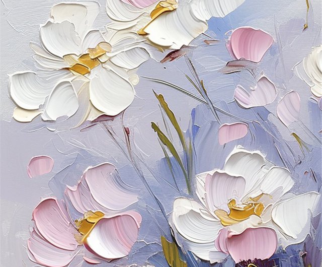 花言葉手描きの花の装飾画の質感抽象画レストランリビングルーム吊り
