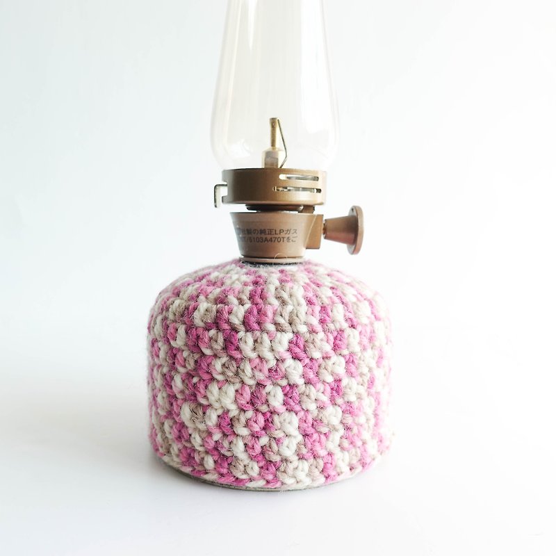 Crochet Camping Gas Canister Cover Warmer size 230 Mix Pink - Camping Gear & Picnic Sets - Other Man-Made Fibers Pink