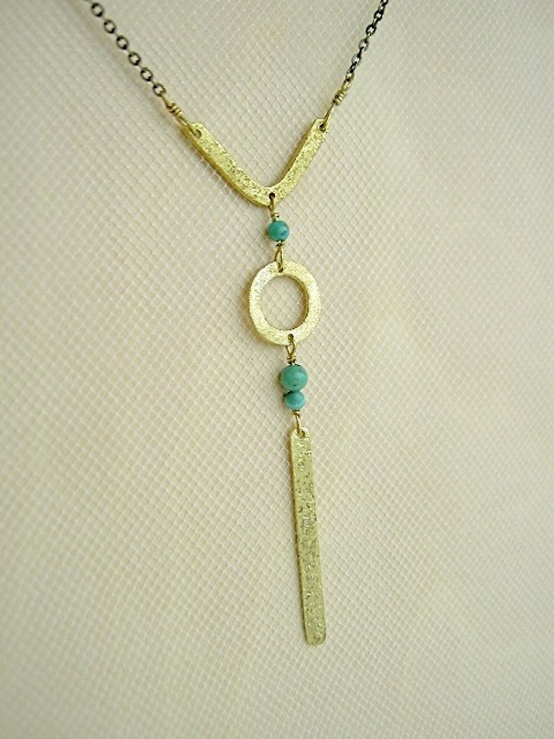 Turquoise Necklace - สร้อยคอ - โลหะ สีทอง