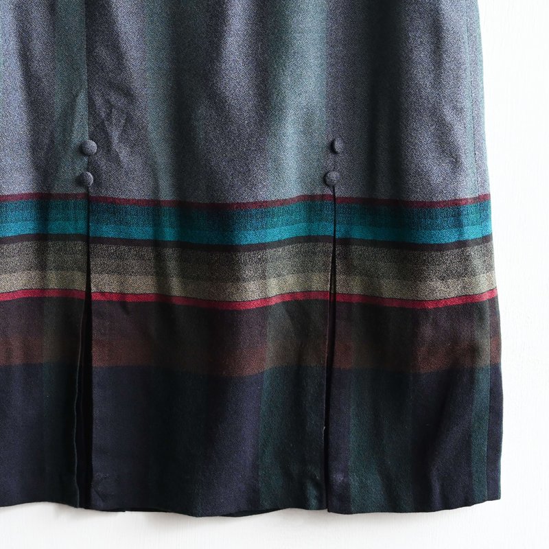 【蛋植物古著】淡彩極光絨面合褶古著長裙 - 裙子/長裙 - 其他人造纖維 