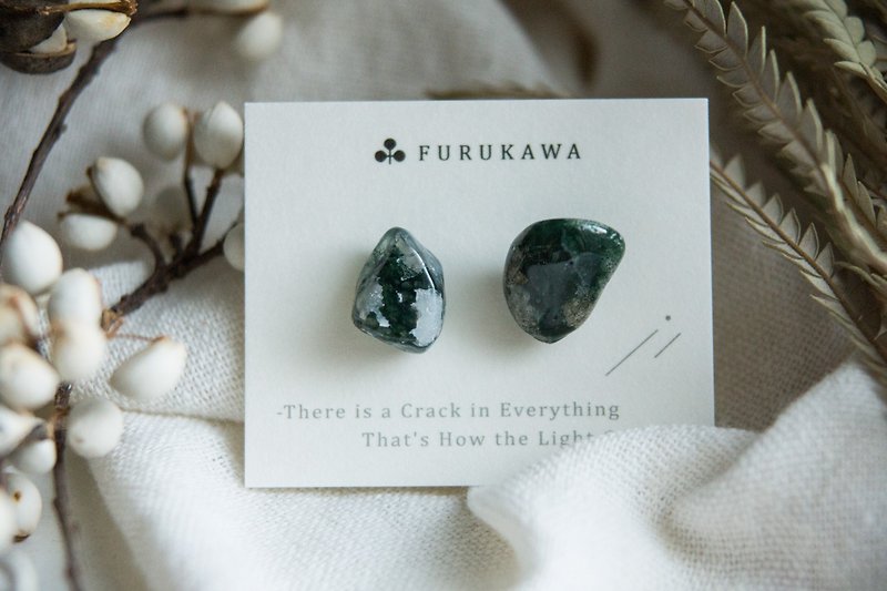 CRACK | Mineral Earrings | EARRINGS - Earrings & Clip-ons - Jade Green
