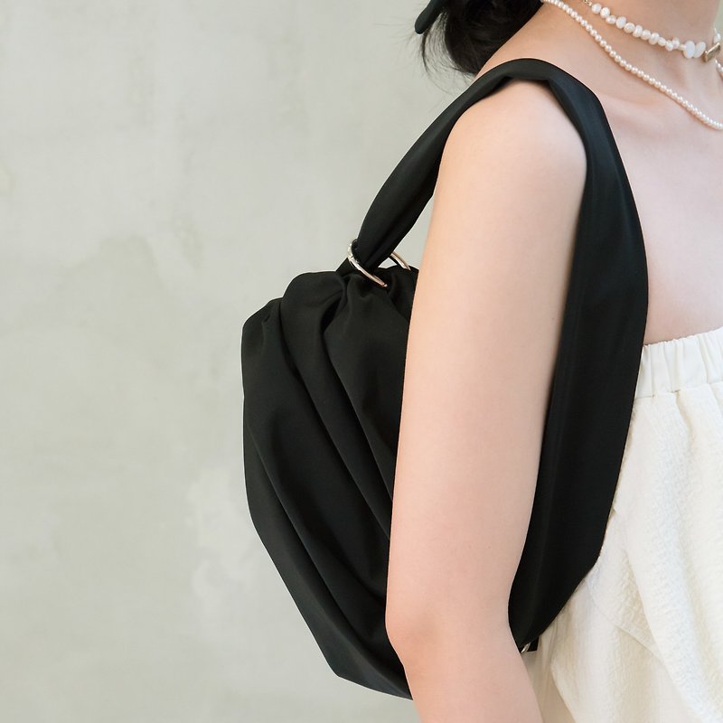 Organ Bag Shoulder Straps Length Adjustable Pleated Satin Underarm Bag Side Backpack Chest Bag - Messenger Bags & Sling Bags - Polyester 