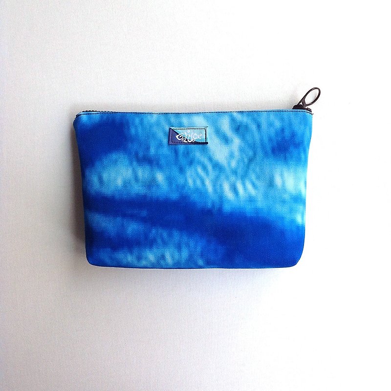 【Organic Cotton】My Glück Ocean Figure Pouches - กระเป๋าเครื่องสำอาง - วัสดุอื่นๆ สีน้ำเงิน