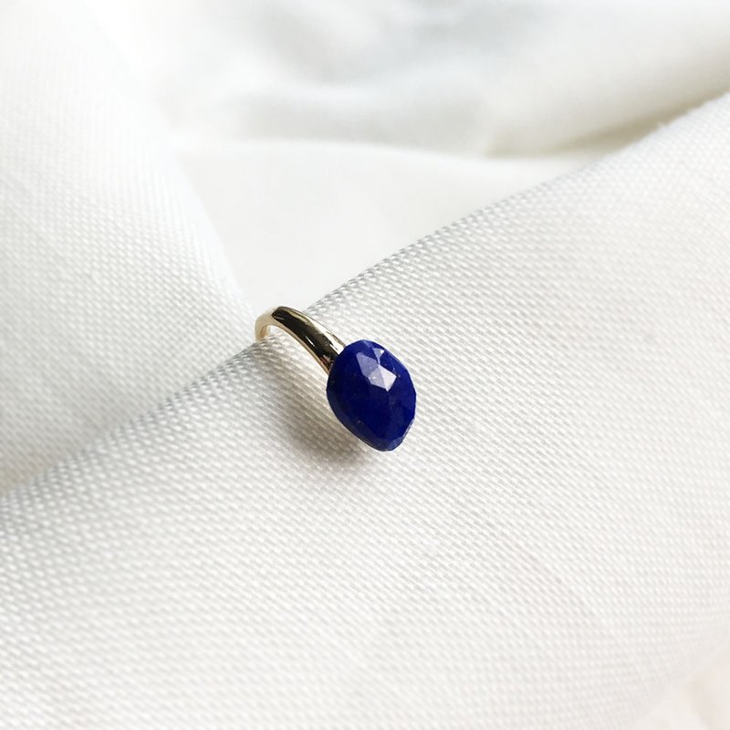 Lapis lazuli Ear Cuff - 耳環/耳夾/耳骨夾 - 寶石 藍色