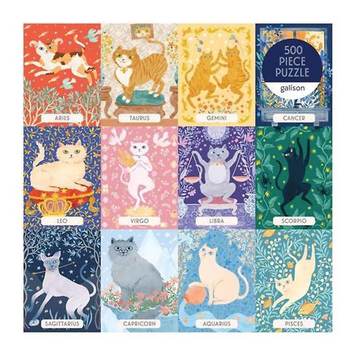 ガリソン|アートパズル 500ピース|猫バージョン 12星座|ペット 