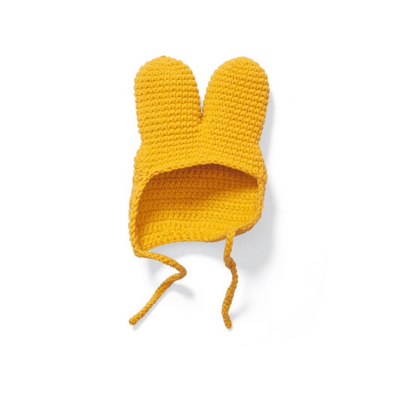 荷蘭 Just Dutch | Miffy 米飛兔 手工編織 黃色帽子 - 公仔模型 - 棉．麻 黃色