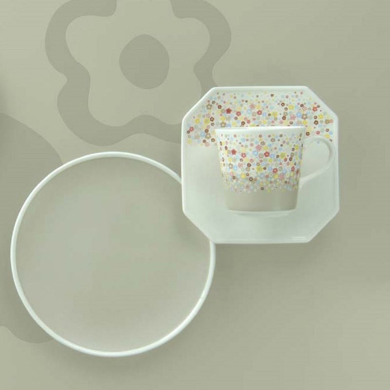 2022新作【限量優惠組】Portulaca午時花-素石灰三件組 - 盤子/餐盤/盤架 - 瓷 灰色