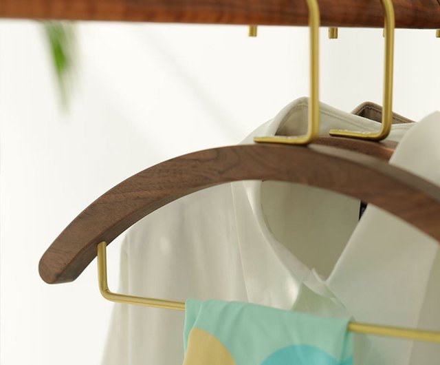 Black Walnut & Brass Household Hangers Natural Solid Wood Hangers Original  Ecological Solid Wood Hanger Wooden Hangers 