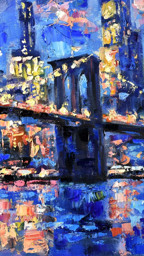 ニューヨーク　ブルックリン橋　油絵　リビングハウス　引き取り専用 ニューヨーク ブルックリン橋 油絵 リビングハウス 引き取り専用