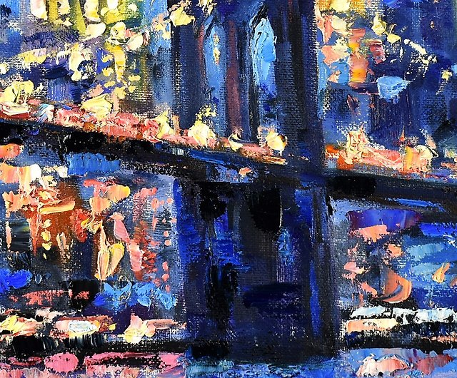 ブルックリン橋 絵画 ニューヨーク オリジナル アート キャンバス 