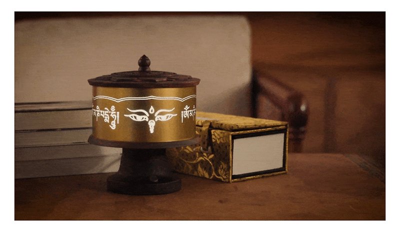 慈悲 觀音菩薩-六字大明咒轉經輪 - 裝飾/擺設  - 木頭 咖啡色