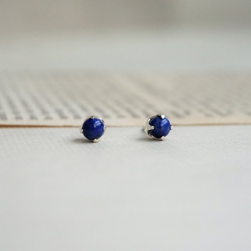 12月誕生石 - 青金石耳環 - 誕生石耳針 Birthstone - 耳環/耳夾 - 半寶石 藍色