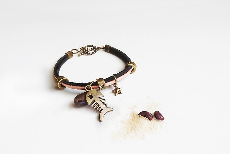 A small fish-leather cord bracelet - Bracelets - Genuine Leather 